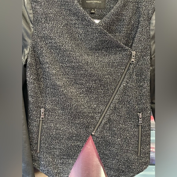 Banana Republic Factory Mixed Media Moto Jacket size 0 - Picture 4 of 8